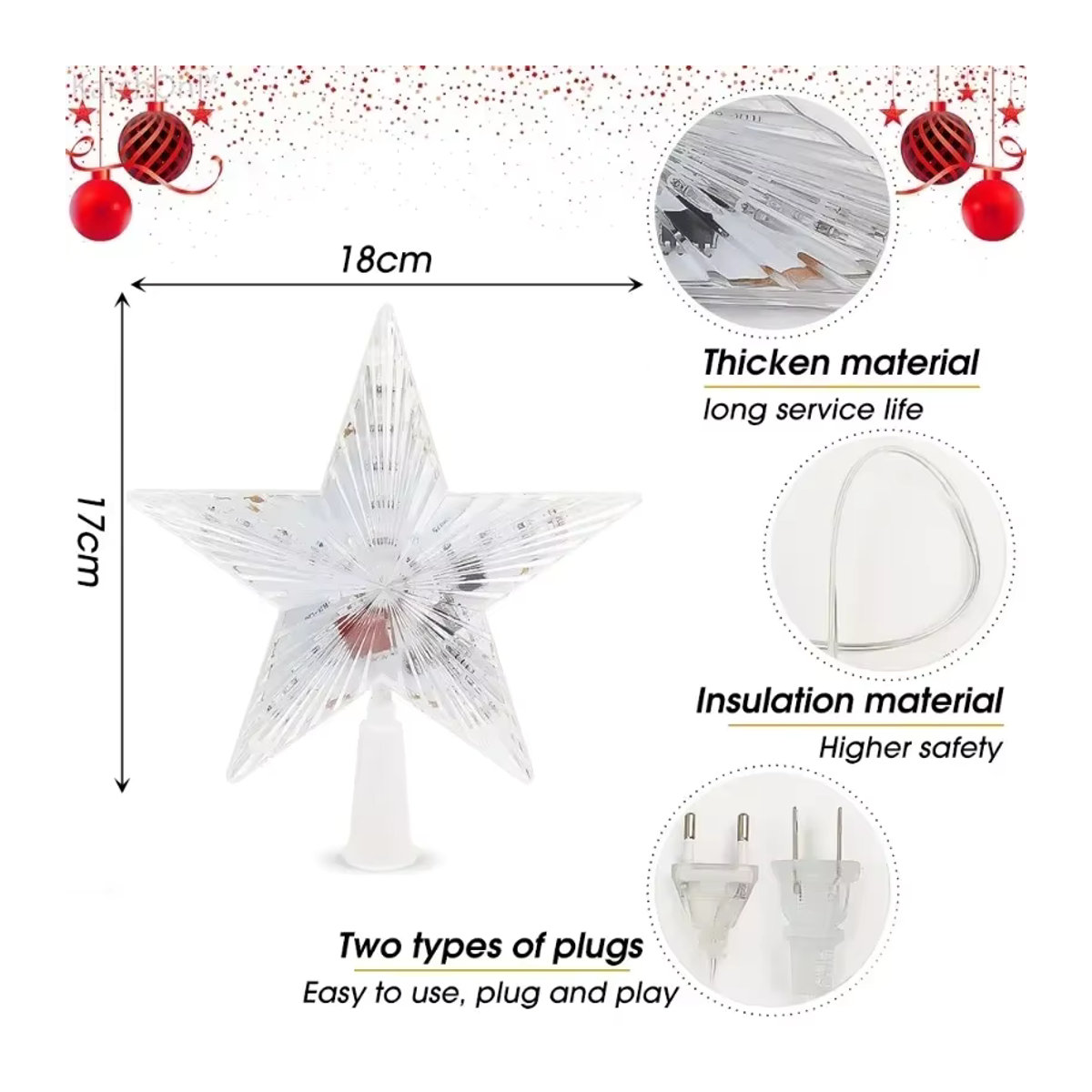 Leuchtender Weihnachtsstern als LED Baumtopper für deine Weihnachtsbaumdekoration - Bild 4