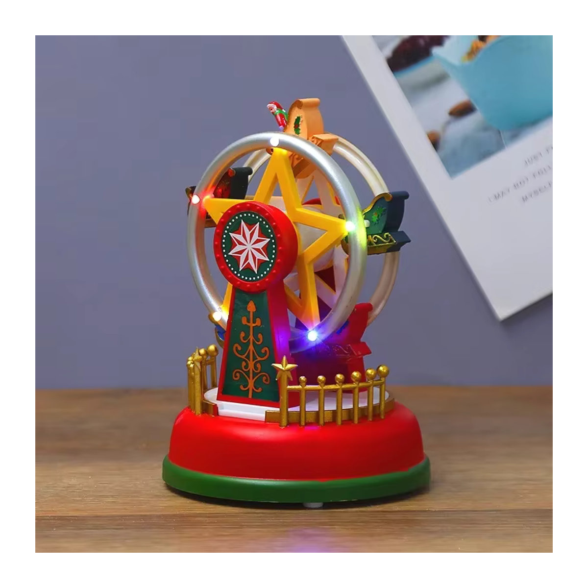 Leuchtendes Weihnachts-Karussell mit Musik und Multicolor-Effekten als Tischdekoration - Bild 1