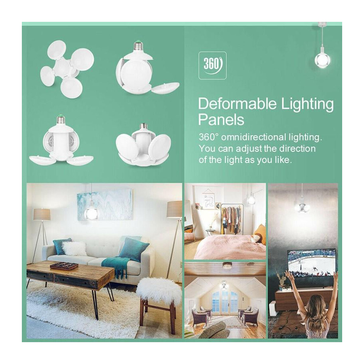 Levi market Superhelle LED-Deckenleuchte E27 40 W Kaltweiß aus Kunststoff - Bild 3