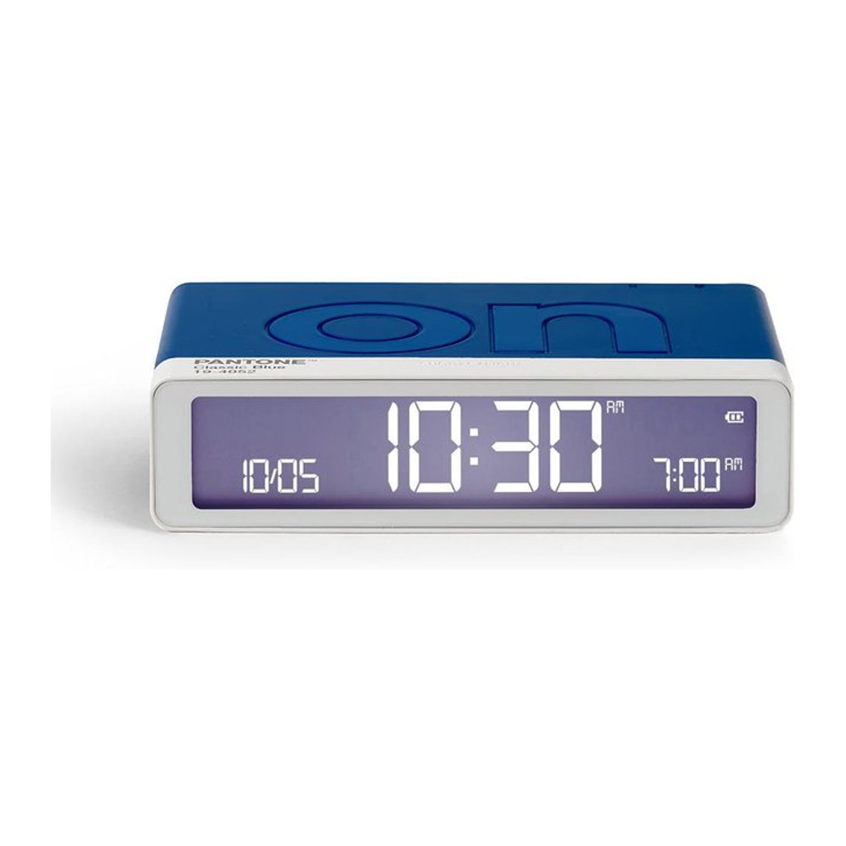 Lexon Flip Classic Zweiseitiger Tischwecker in Pantone Blau - Bild 1