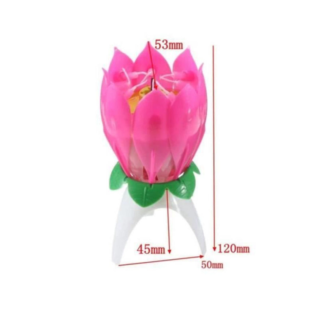 LG-EXPRO Musik-Geburtstagskerze Lotusblume in Rosa als dekorative Figurenkerze aus Wachs und Kunststoff - Bild 2