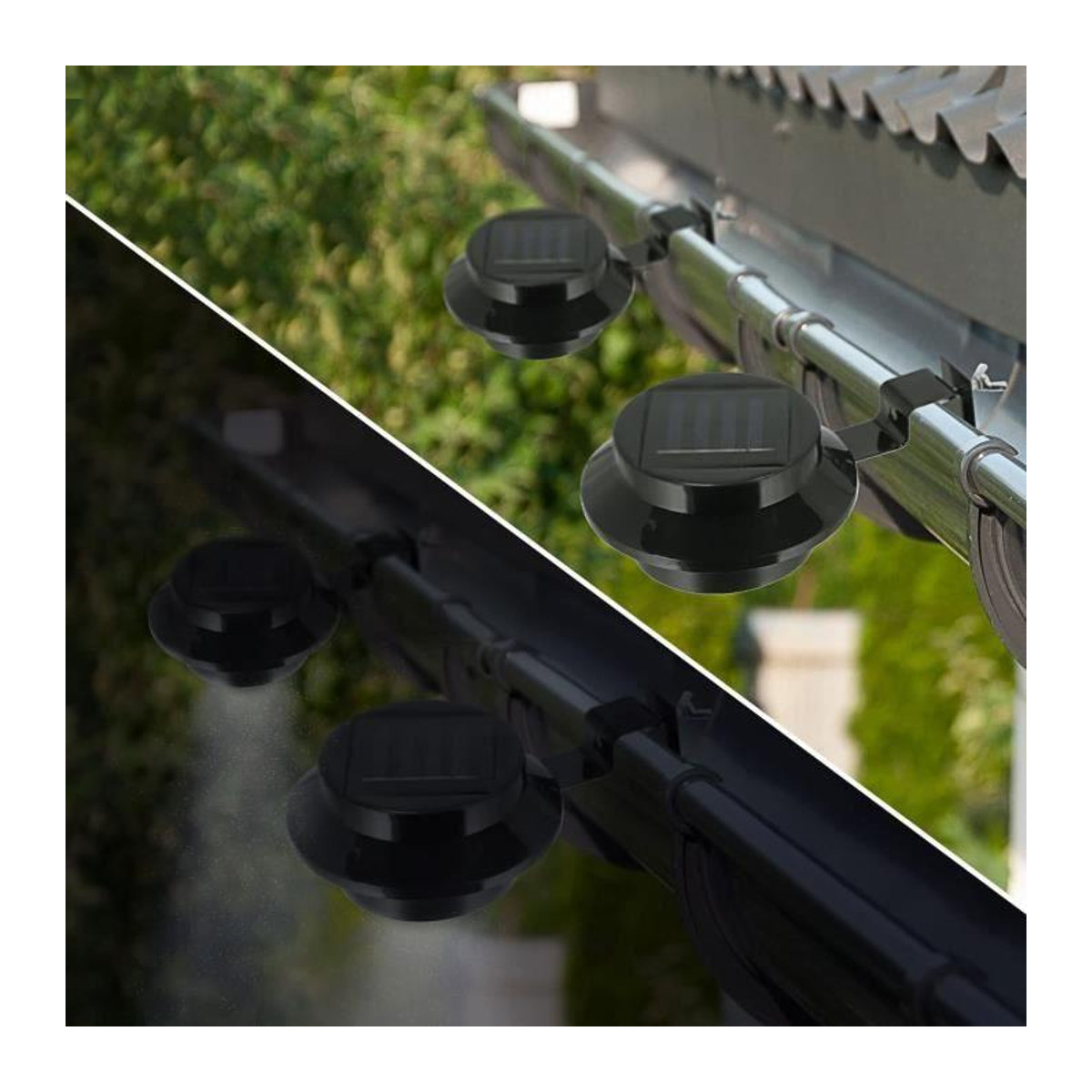LG-EXPRO Set aus 2 Solar-Dachrinnenleuchten mit integriertem LED für die Außenbeleuchtung - Bild 3