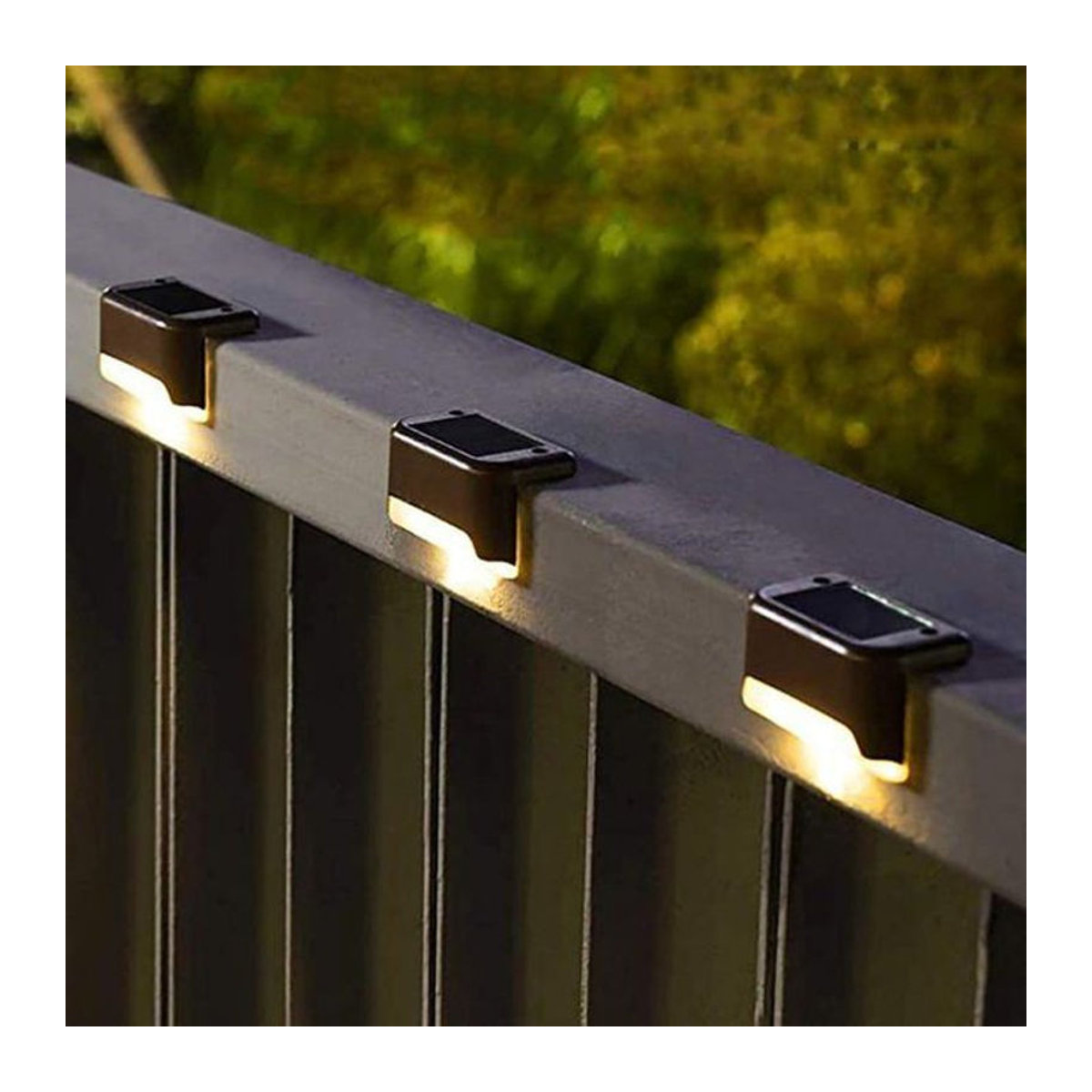 LG-EXPRO Set aus 3 Solarleuchten für außen, wasserfeste LED Gartenlampen in Schwarz, warmweißes Licht für Terrasse, Treppen und Wege, IP44 Schutzklasse - Bild 1