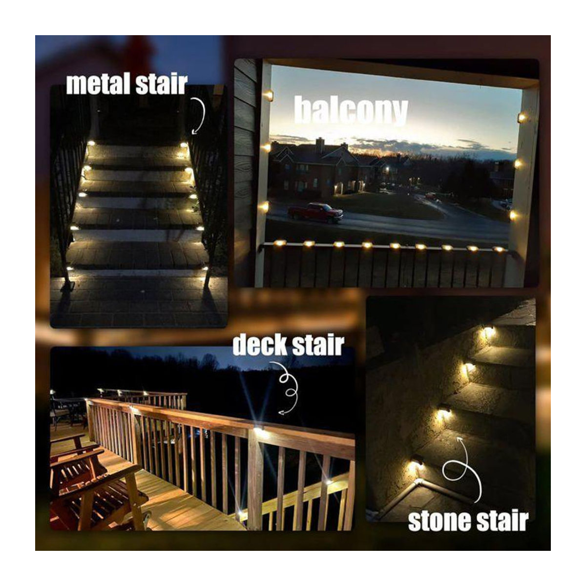 LG-EXPRO Set aus 3 Solarleuchten für außen, wasserfeste LED Gartenlampen in Schwarz, warmweißes Licht für Terrasse, Treppen und Wege, IP44 Schutzklasse - Bild 2