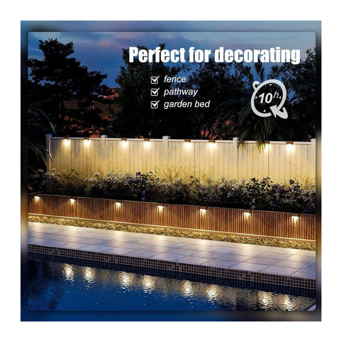 LG-EXPRO Set aus 3 Solarleuchten für außen, wasserfeste LED Gartenlampen in Schwarz, warmweißes Licht für Terrasse, Treppen und Wege, IP44 Schutzklasse - Bild 3