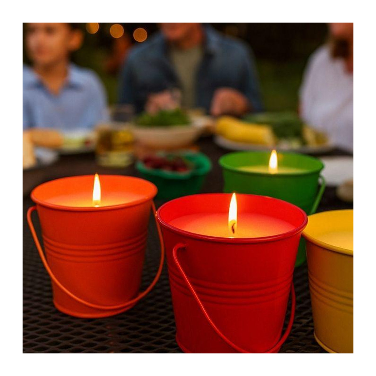 LG-EXPRO Set mit 3 Zitronella Anti-Mücken Kerzen aus Wachs in Metallbehältern für die Sommerterrasse - Bild 1