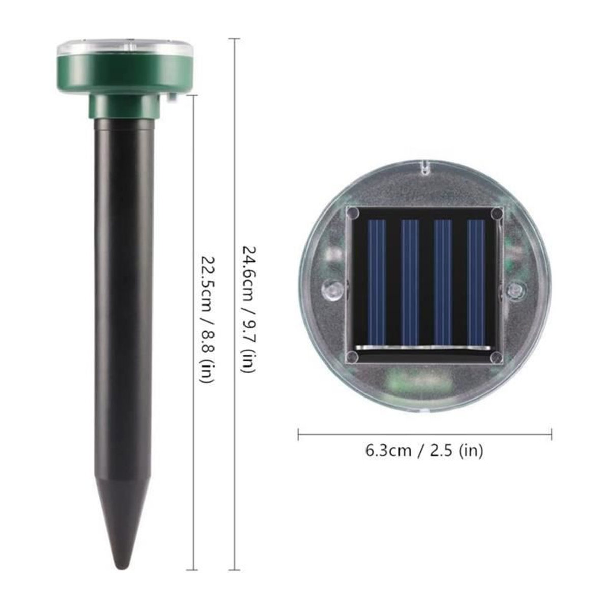 LG-EXPRO Ultraschall-Schädlingsvertreiber Solarbetrieben gegen Maulwürfe und Wühlmäuse, 4 Stück, Taupe - Bild 2