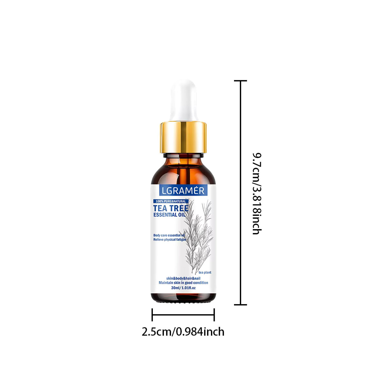 LGRAMER Ätherisches Teebaumöl, 100 % rein, Woody, 30 ml - Bild 5