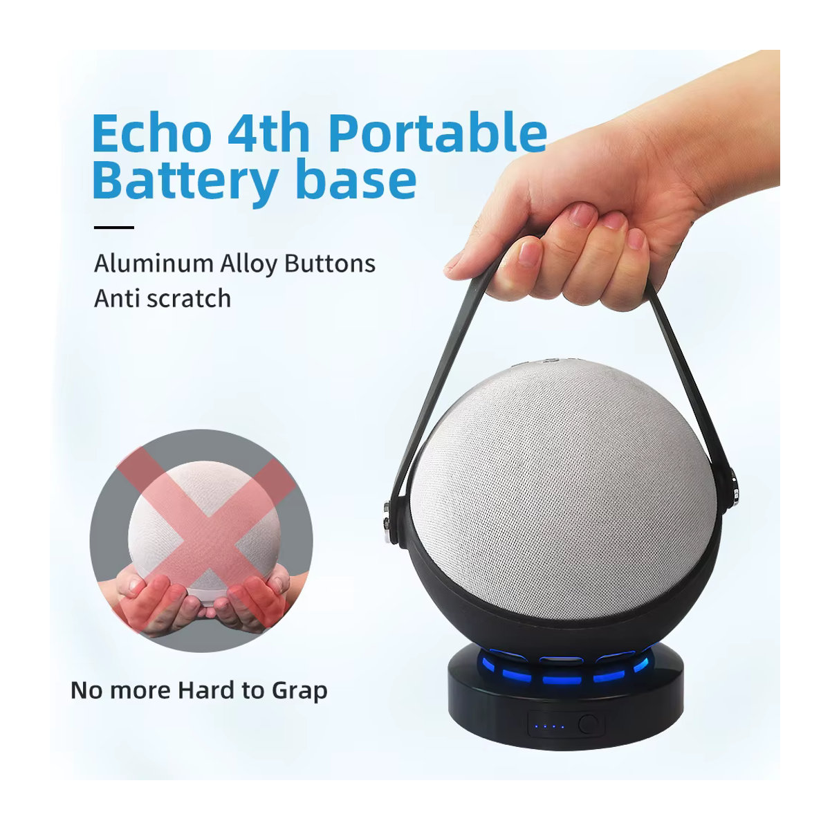 LIBOER Batterie Basis für Echo 4th Gen Smart Lautsprecher Tragbares Ladegerät und Docking Station in Weiß oder Schwarz - Bild 2