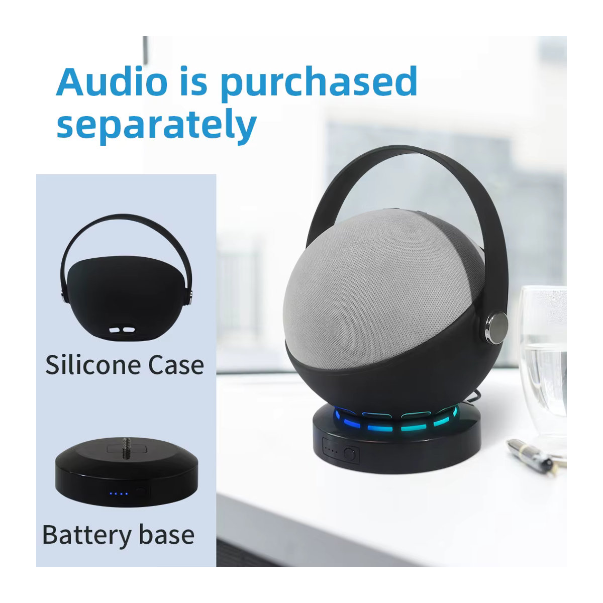 LIBOER Batterie Basis für Echo 4th Gen Smart Lautsprecher Tragbares Ladegerät und Docking Station in Weiß oder Schwarz - Bild 3