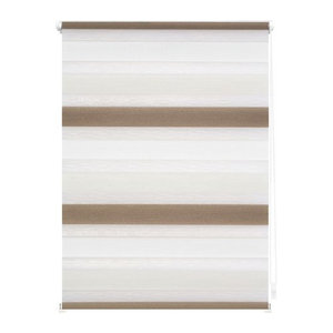 Lichtblick Duo-Rollo Klemmfix ohne Bohren, mehrfarbig in Creme, Weiß und Braun, Breite: 110 cm, Länge: 150 cm