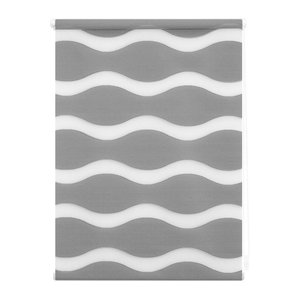 Lichtblick Duo Rollo Welle Klemmfix ohne Bohren Grau B: 90 cm x H: 220 cm