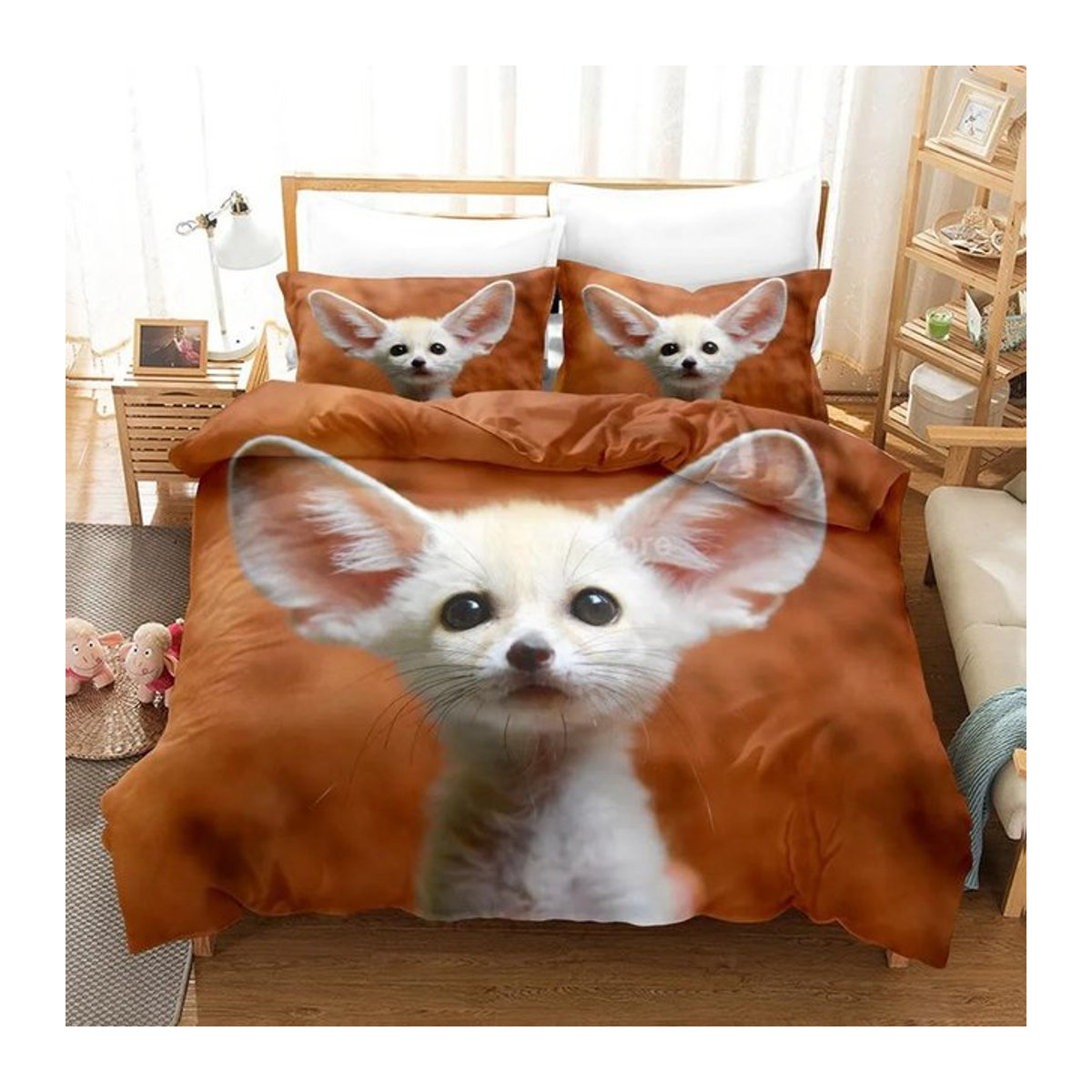 Liebliches Wüstenfuchs Bettwäsche-Set mit Reißverschluss, B/B: 135 x 200 cm - Bild 1