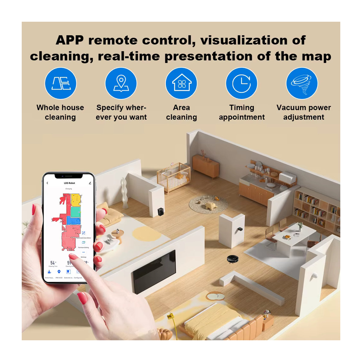 Liectroux M70 Pro Roboter Staubsauger und Mop mit Laser Lidar Navigation, Smart Home Nass- und Trockenreinigung, Selbstentleerungsstation und 6,5kPa Saugkraft - Bild 4