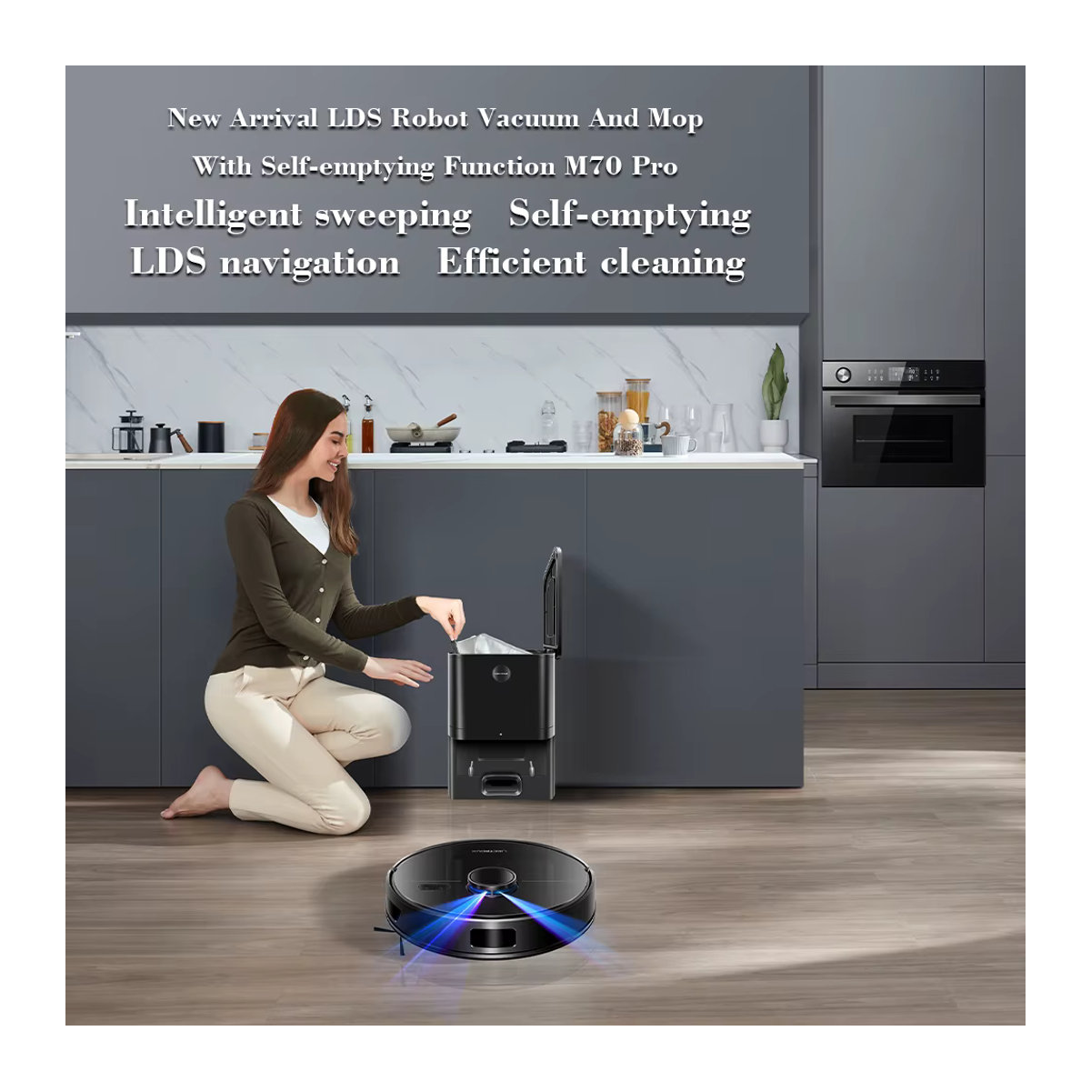 Liectroux M70 Pro Roboter Staubsauger und Mop mit Laser Lidar Navigation, Smart Home Nass- und Trockenreinigung, Selbstentleerungsstation und 6,5kPa Saugkraft - Bild 6