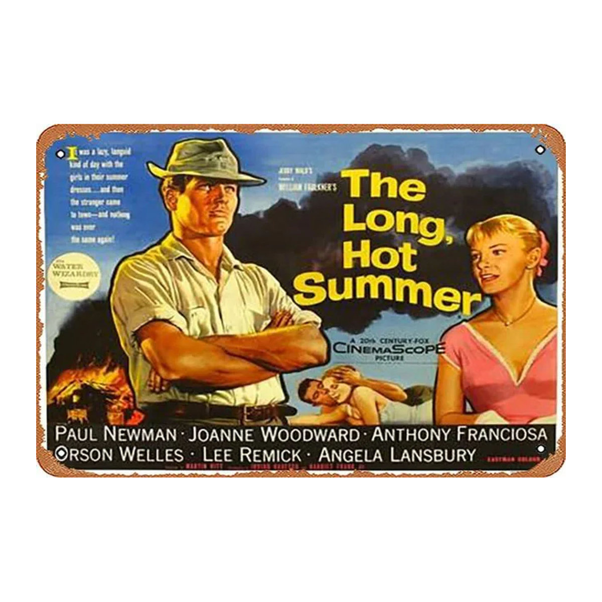 Ligui-Aluminium Metall-Blechschild The Long, Hot Summer 1958 Filmplakat Vintage Wanddekoration mehrfarbig - Bild 1