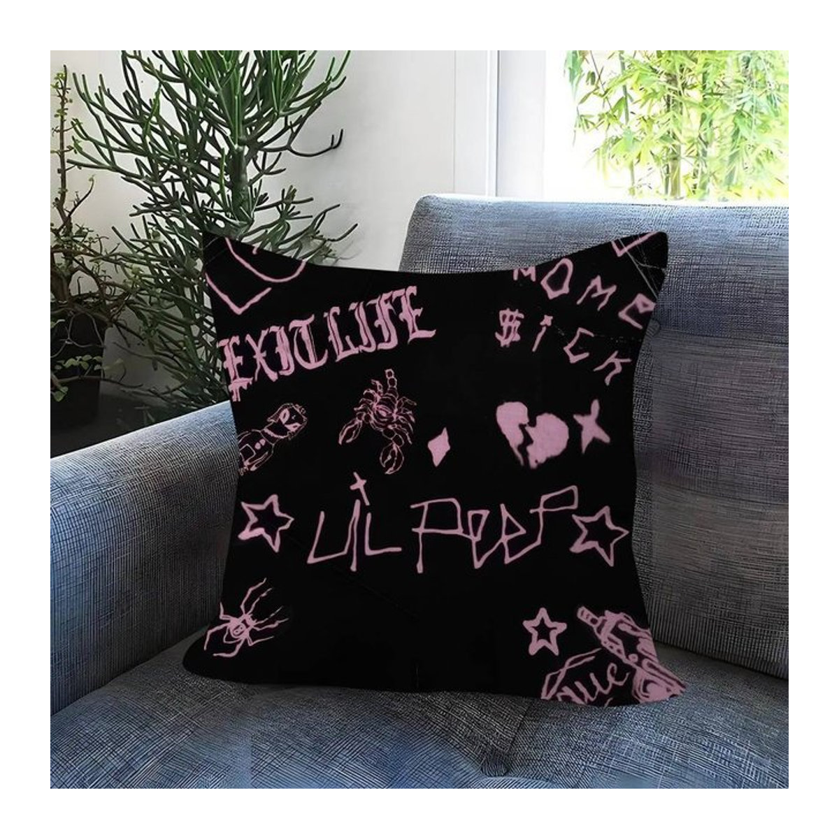 Lil Peep Kissenbezug mit Pop Rap Album Motiv, Multicolor, B/T/H: 45 x 45 x 0 cm - Bild 1