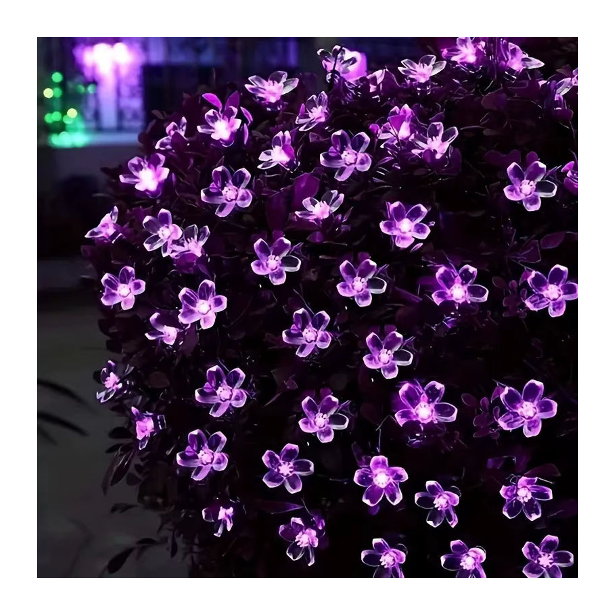 Lila Kirschblüte Solarleuchte wasserfeste dekorative Lichterkette für Garten und Außenbereich - Bild 4