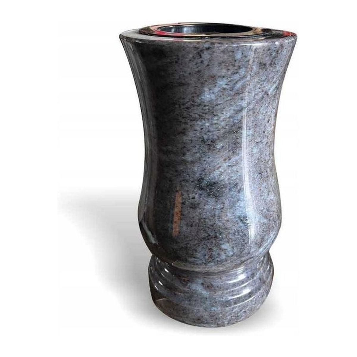 Lila Vase Orion aus Granit in runder Form, Höhe: 28 cm - Bild 1