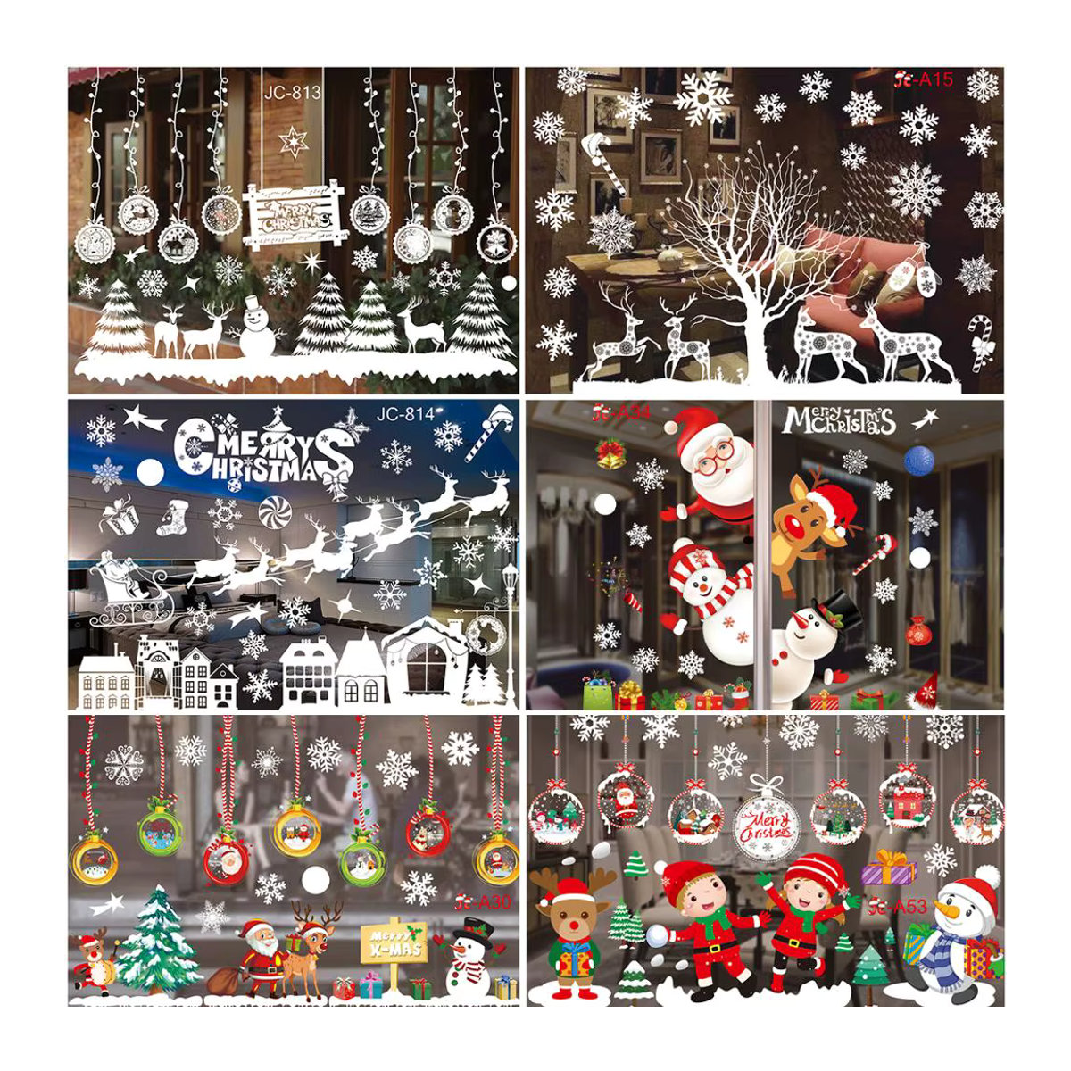 Lila Weihnachts Fenster Aufkleber für Kinderzimmer und Zuhause zur Weihnachts- und Neujahrsdekoration - Bild 1