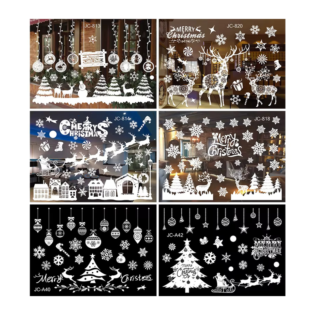 Lila Weihnachts Fenster Aufkleber für Kinderzimmer und Zuhause zur Weihnachts- und Neujahrsdekoration - Bild 2