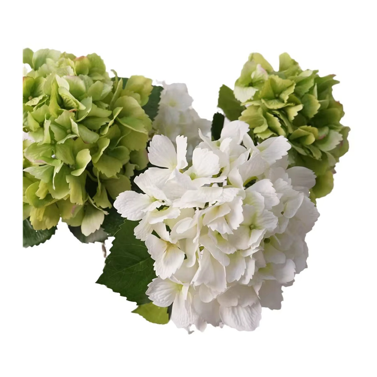 LINANUO Real Touch Hortensien Bouquet, künstliche Blumen in Weiß für Hochzeit und Tischdekoration - Bild 2