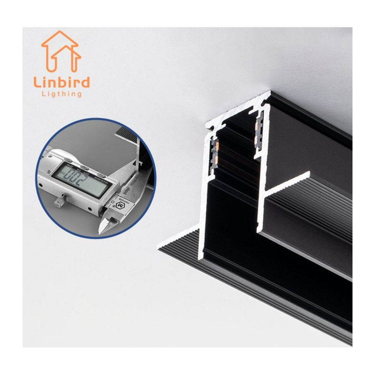 LINBIRD Magnetisches LED-Schienensystem für die Decke, Moderne Flexible Lineare Leuchte in Schwarz, Minimalistisches Design, DC48V - Bild 1