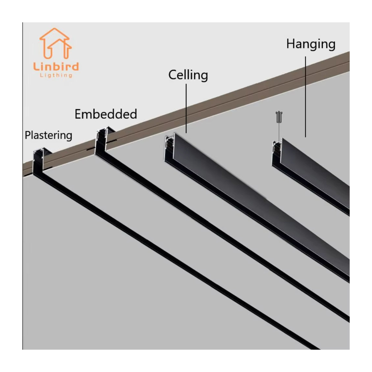 LINBIRD Magnetisches LED-Schienensystem für die Decke, Moderne Flexible Lineare Leuchte in Schwarz, Minimalistisches Design, DC48V - Bild 4