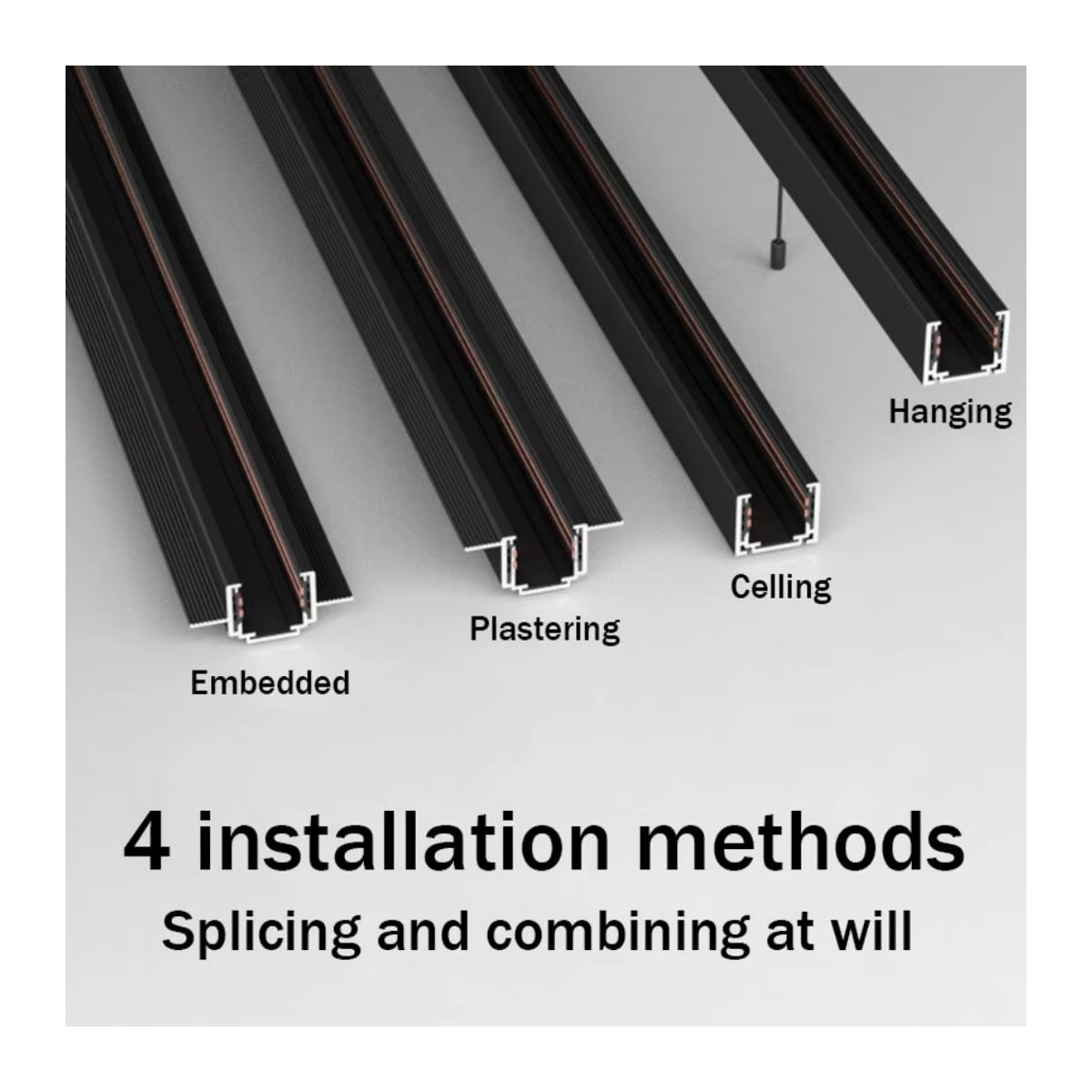 LINBIRD T5 Ultra Dünnes Magnetisches Black Track Licht System, Moderne Flexible LED-Einbauleuchte für Decken im Wohnbereich, Schwarz - Bild 4