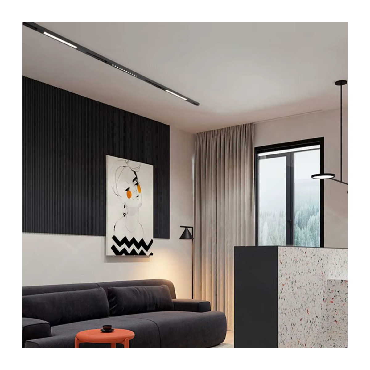 LINBIRD T5 Ultra Dünnes Magnetisches Black Track Licht System, Moderne Flexible LED-Einbauleuchte für Decken im Wohnbereich, Schwarz - Bild 5
