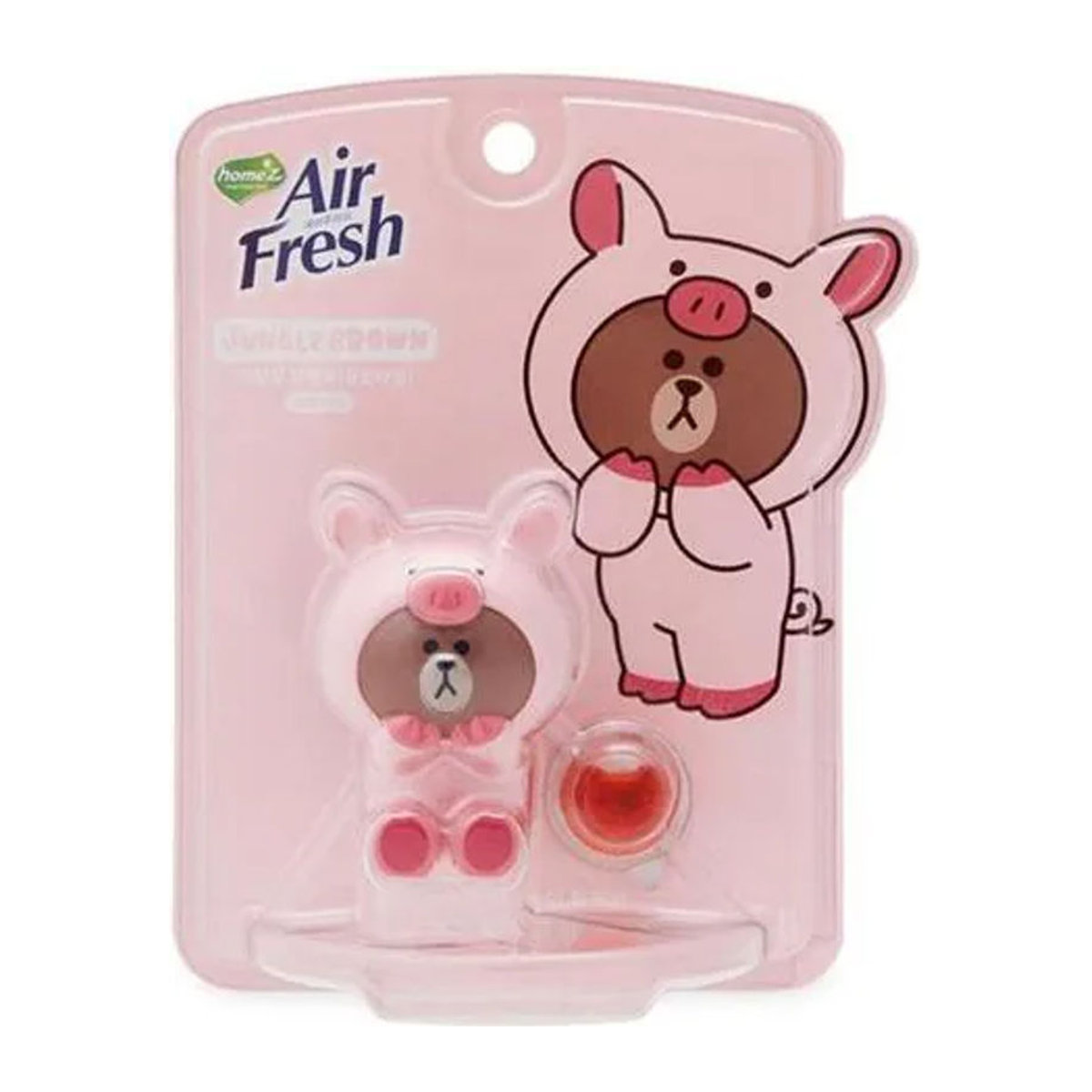 Line Friends Air Fresh Piggy Bruin Clip-type Luftverfrischer mit Jasmin-Duft in Rosa - Bild 1