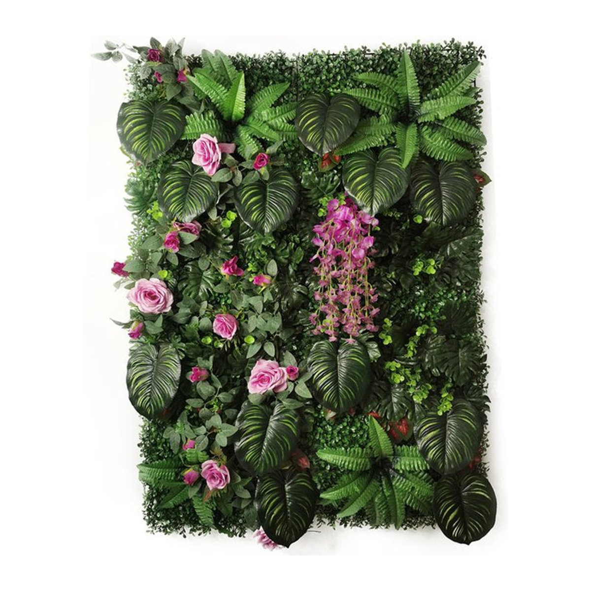 Linhongbin Künstliche Wanddekoration mit Eukalyptus und Rosen in Grün, B/H: 40 x 120 cm - Bild 1