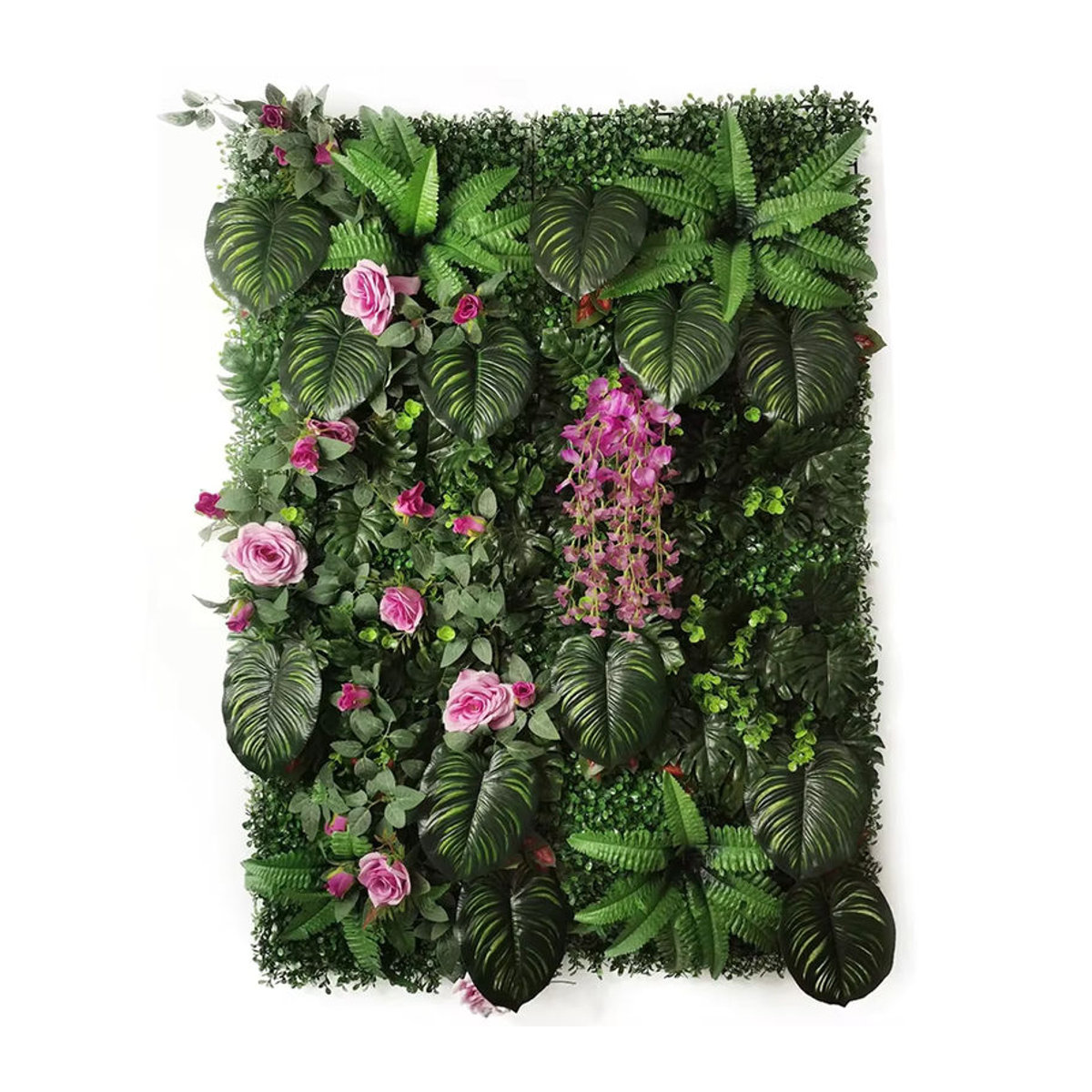 Linhongbin Künstliche Wanddekoration mit Eukalyptus und Rosen in Grün, B/H: 40 x 120 cm - Bild 2