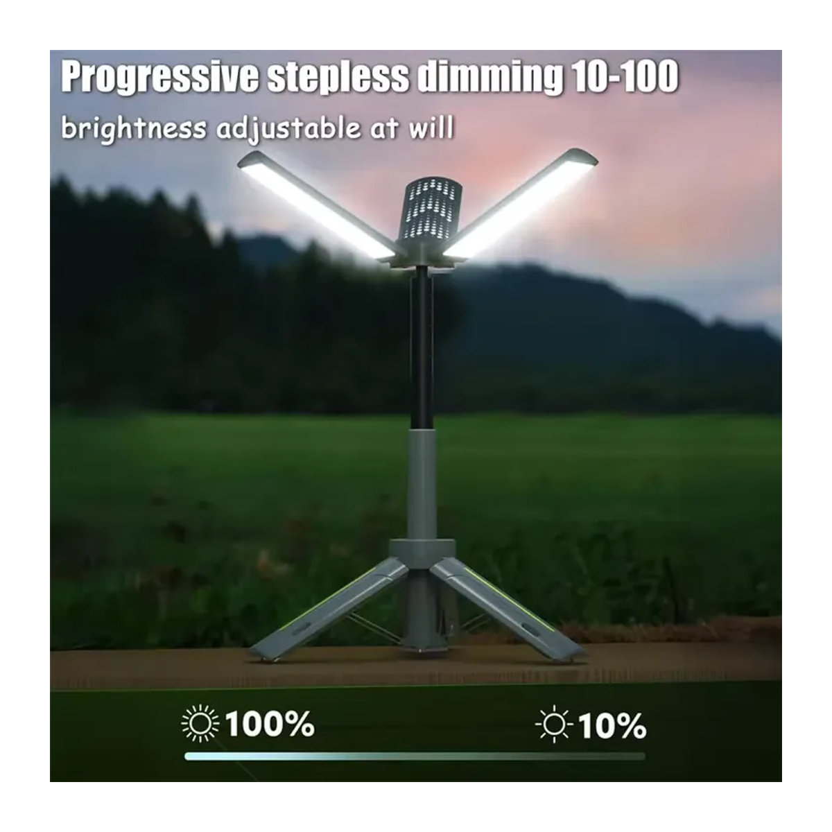 LINYILIGHT Multifunktionale Faltbare LED-Campinglaterne Modern, Wasserdicht und Stufenlos Dimmbar, Wiederaufladbare Teleskop-Flammenlampe als Arbeitsleuchte für dein Camping - Bild 4