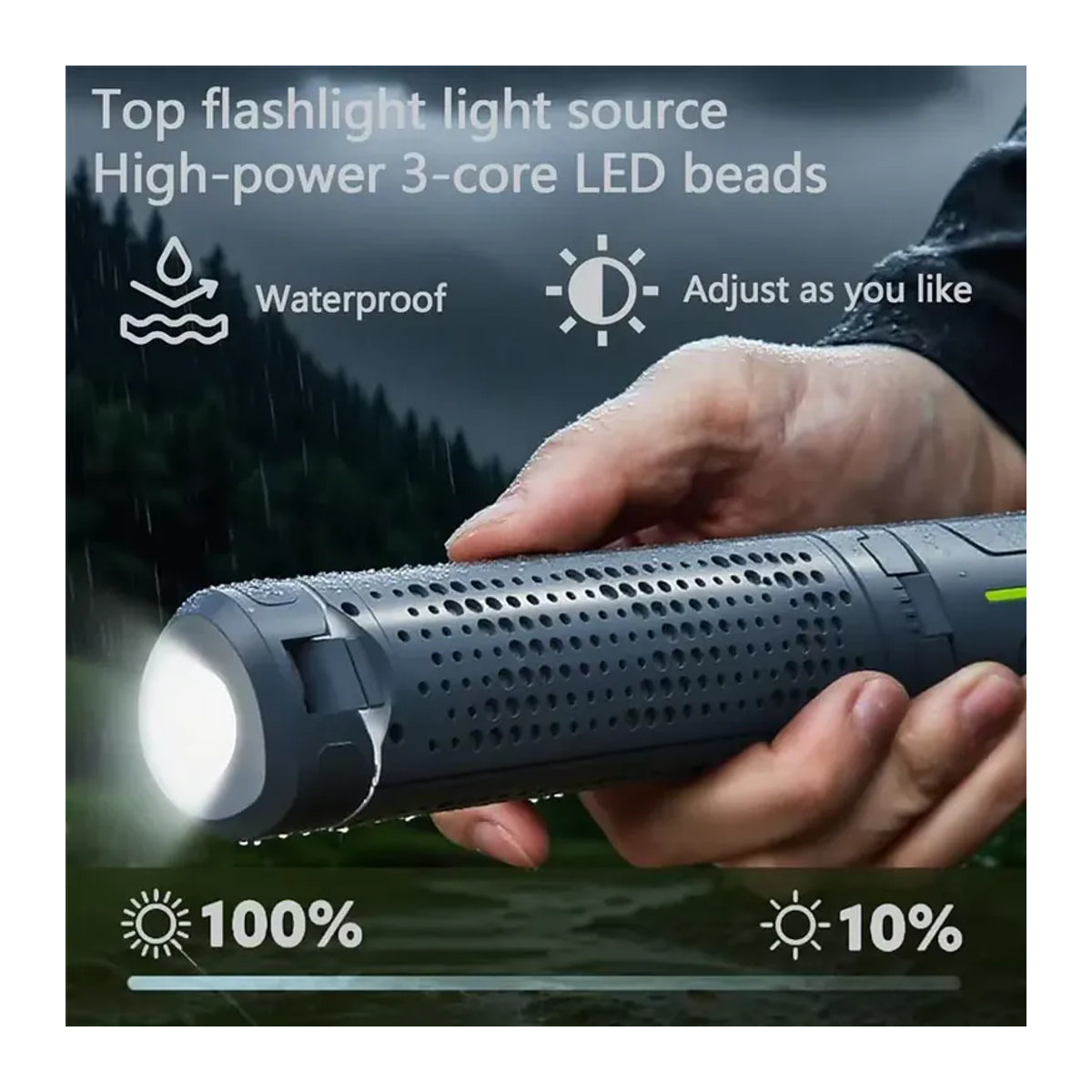LINYILIGHT Multifunktionale Faltbare LED-Campinglaterne Modern, Wasserdicht und Stufenlos Dimmbar, Wiederaufladbare Teleskop-Flammenlampe als Arbeitsleuchte für dein Camping - Bild 5