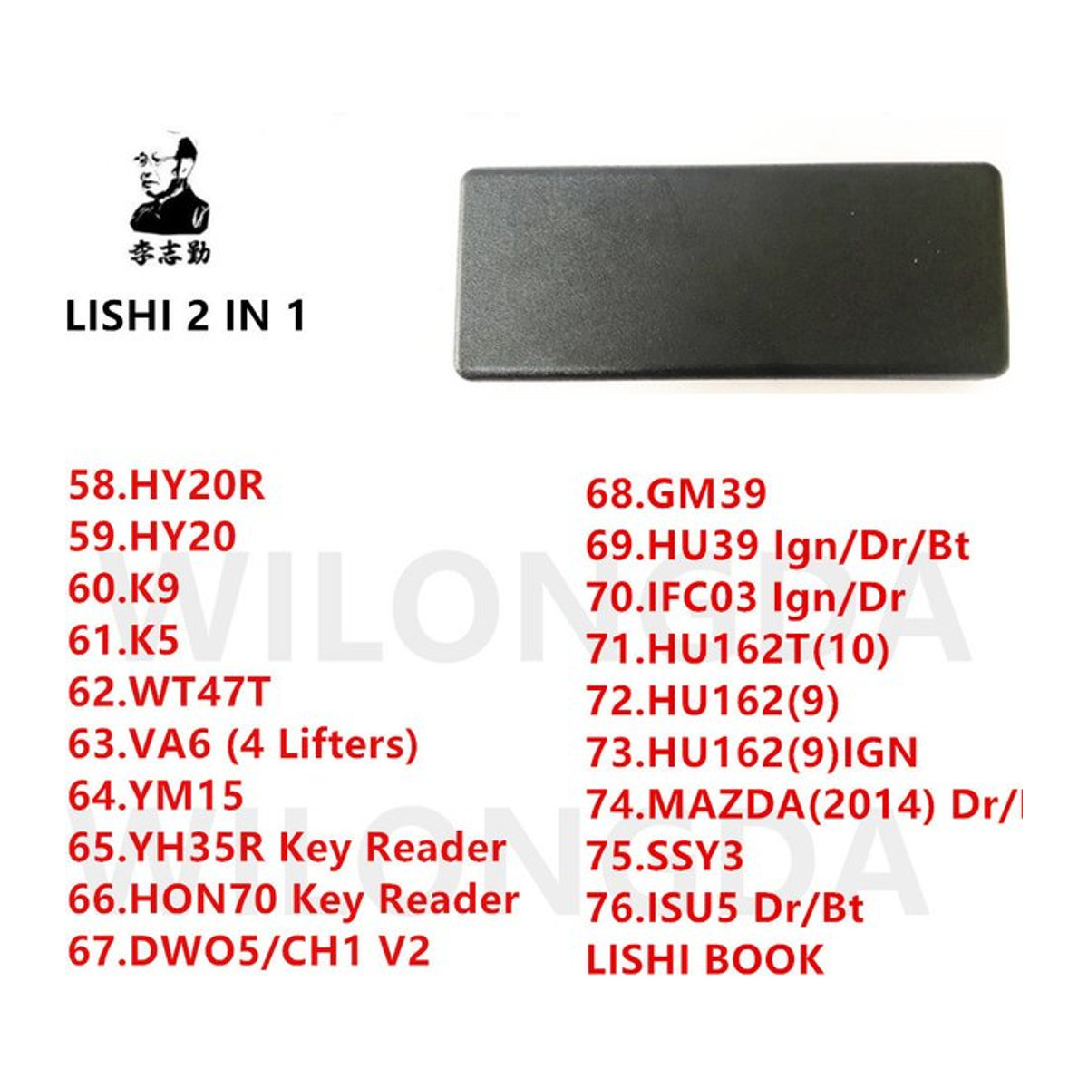 LISHI 2 in 1 Zündkerze Schwarz für GM39 HU39 HU162T HU162 IGN ISU5 - Bild 1