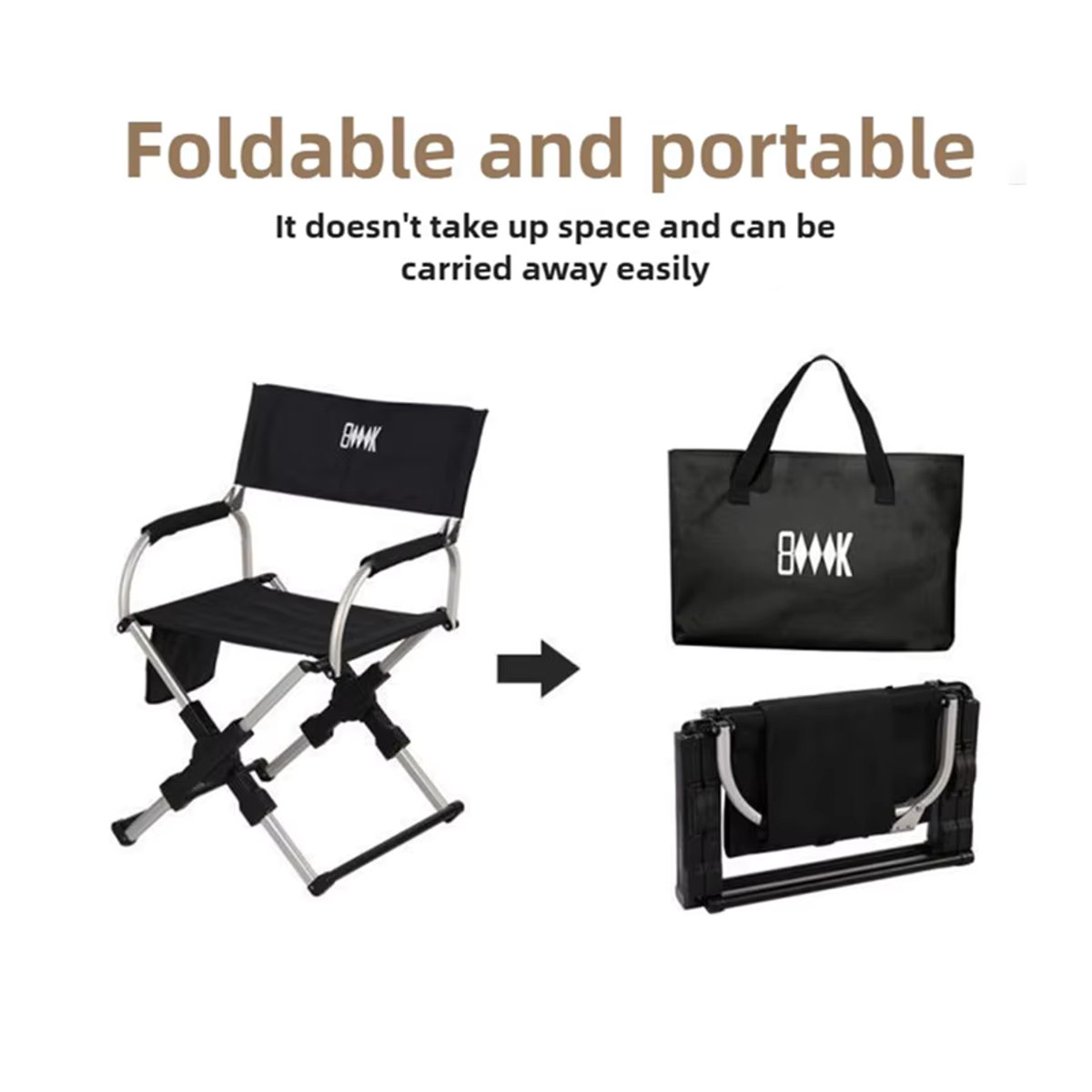 LISM Nordic Klappstuhl aus Metall in Schwarz im modernen minimalistischen Design - Bild 2