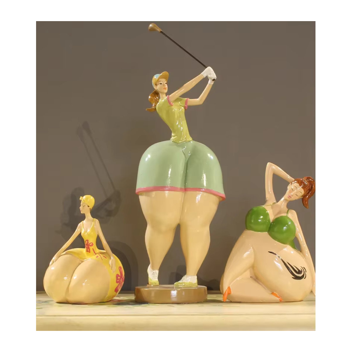 LISM Skulptur Weibliche Figur Nordic Plump Schönheit aus Kunstharz, mehrfarbig - Bild 3