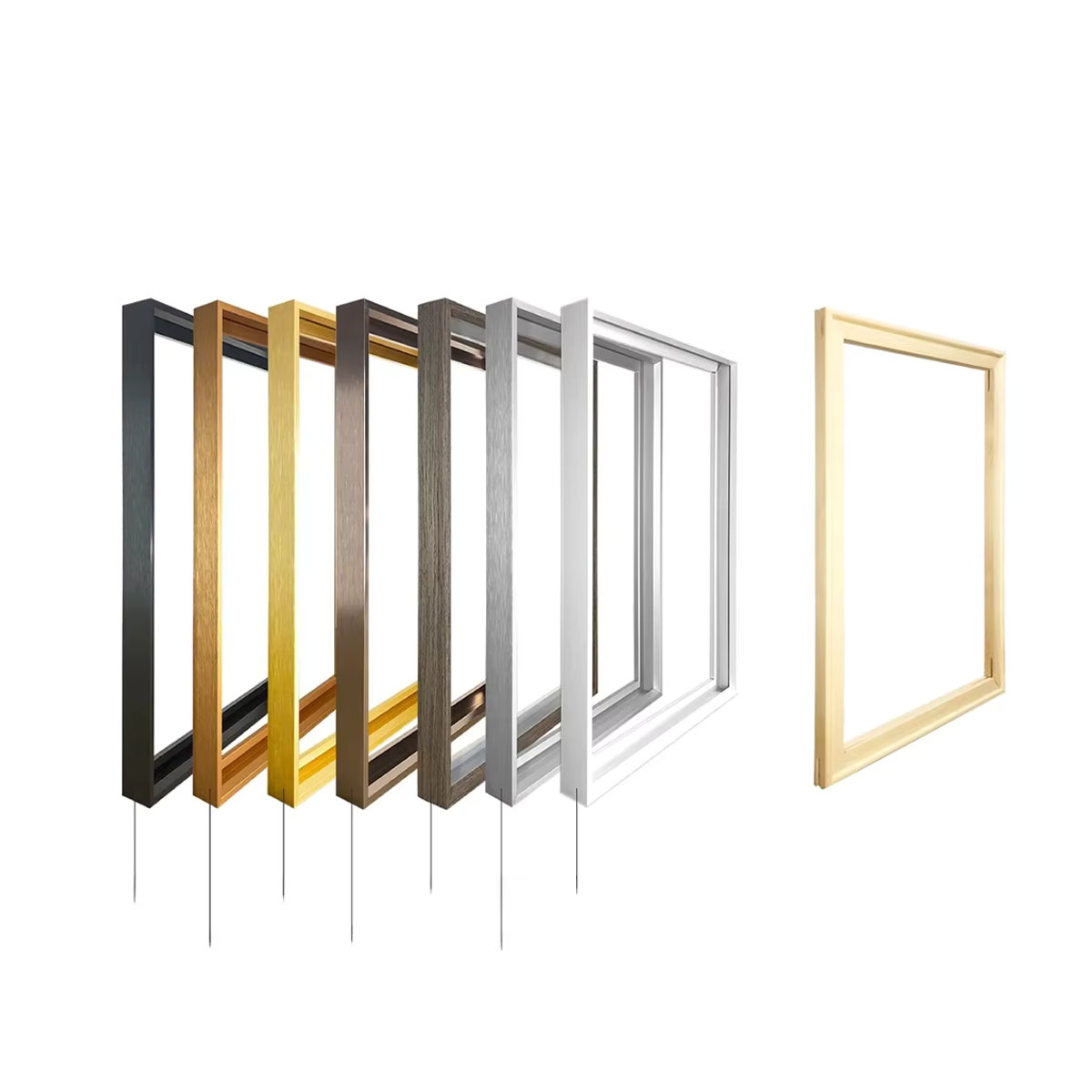 Little PP Bilderrahmen aus Aluminiumlegierung für Leinwand und Ölgemälde, Gold und Schwarz, B/H: 55 x 55 cm - Bild 4