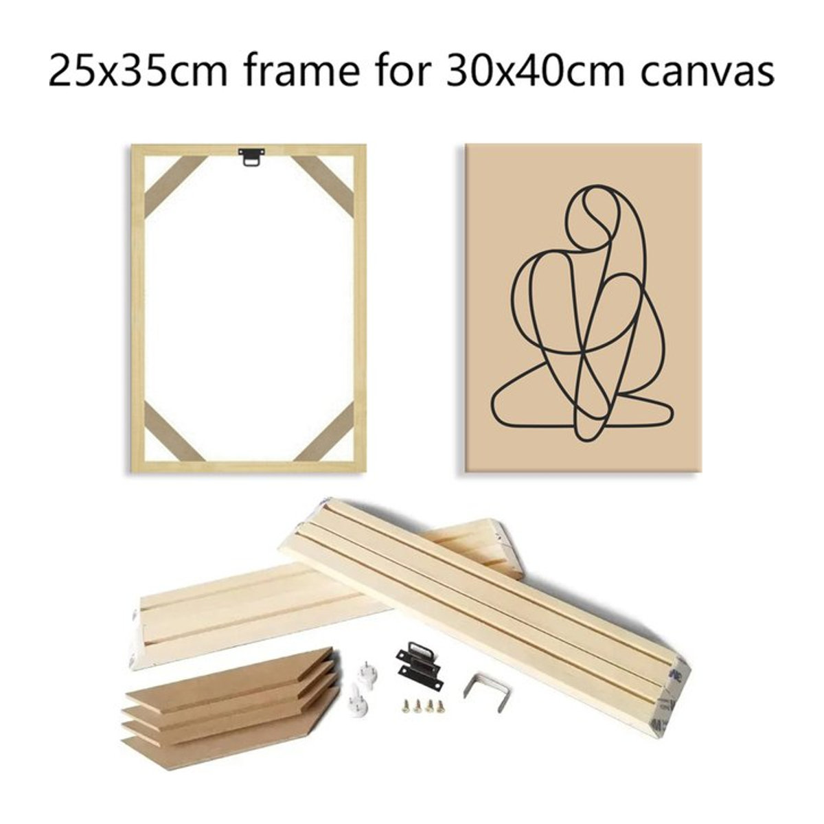 Little PP DIY Holzrahmen für Leinwanddrucke und Diamantmalerei, beige, B/H: 25 x 35 cm, passend für 30 x 40 cm Bilder - Bild 1
