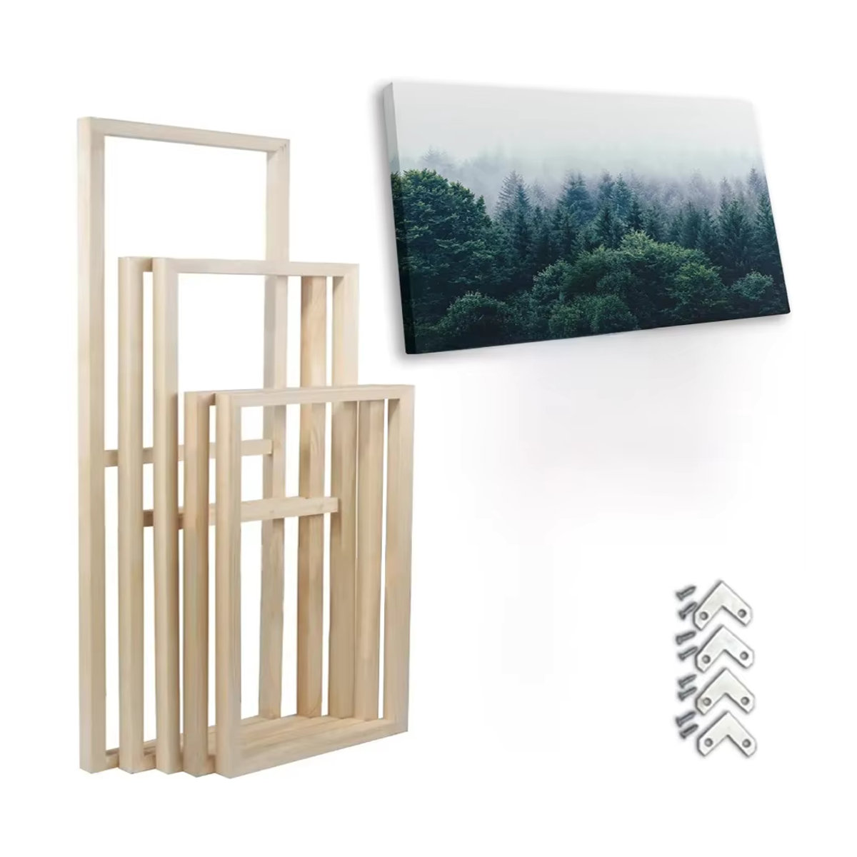 Little PP DIY Holzrahmen Kit für Leinwand und Ölgemälde, beige, rechteckig - Bild 3