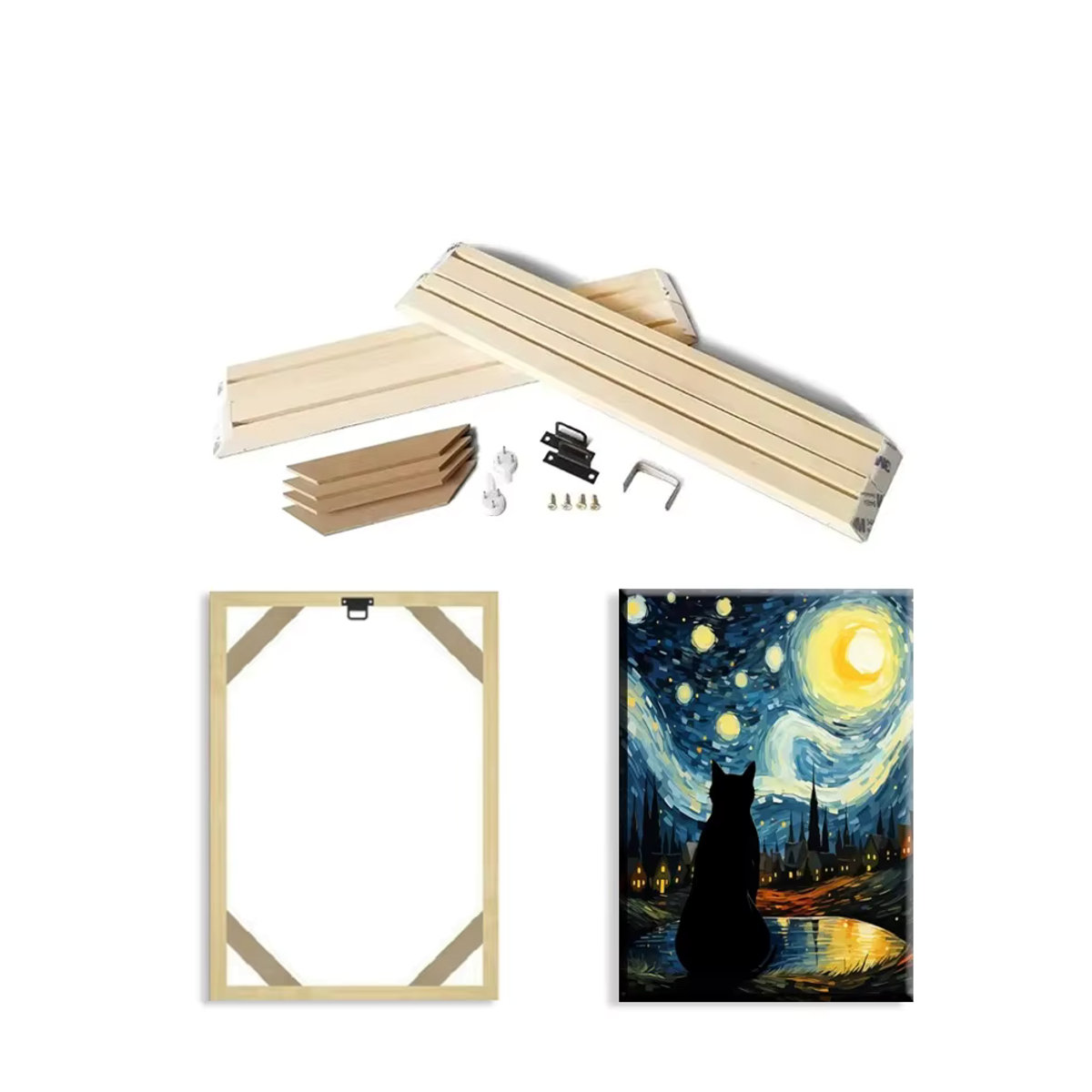 Little PP Holz Leinwandrahmen für Ölgemälde und Diamantmalerei, beige, B/H: 35 x 45 cm oder 40 x 50 cm - Bild 3