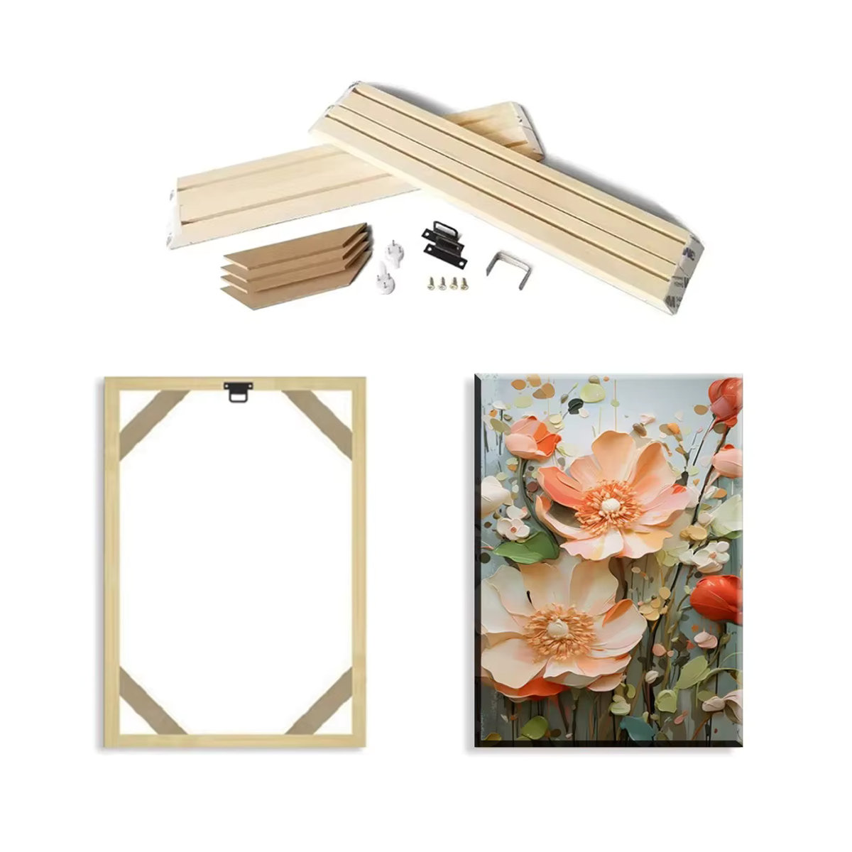 Little PP Holzrahmen für Leinwand und Ölgemälde in Beige, B/H: 35 x 45 cm - Bild 3