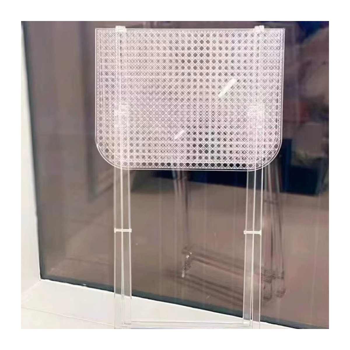 LIUSHADUOLA Couchtisch aus Acryl in Transparent, faltbarer Beistelltisch mit geometrischem Design - Bild 4