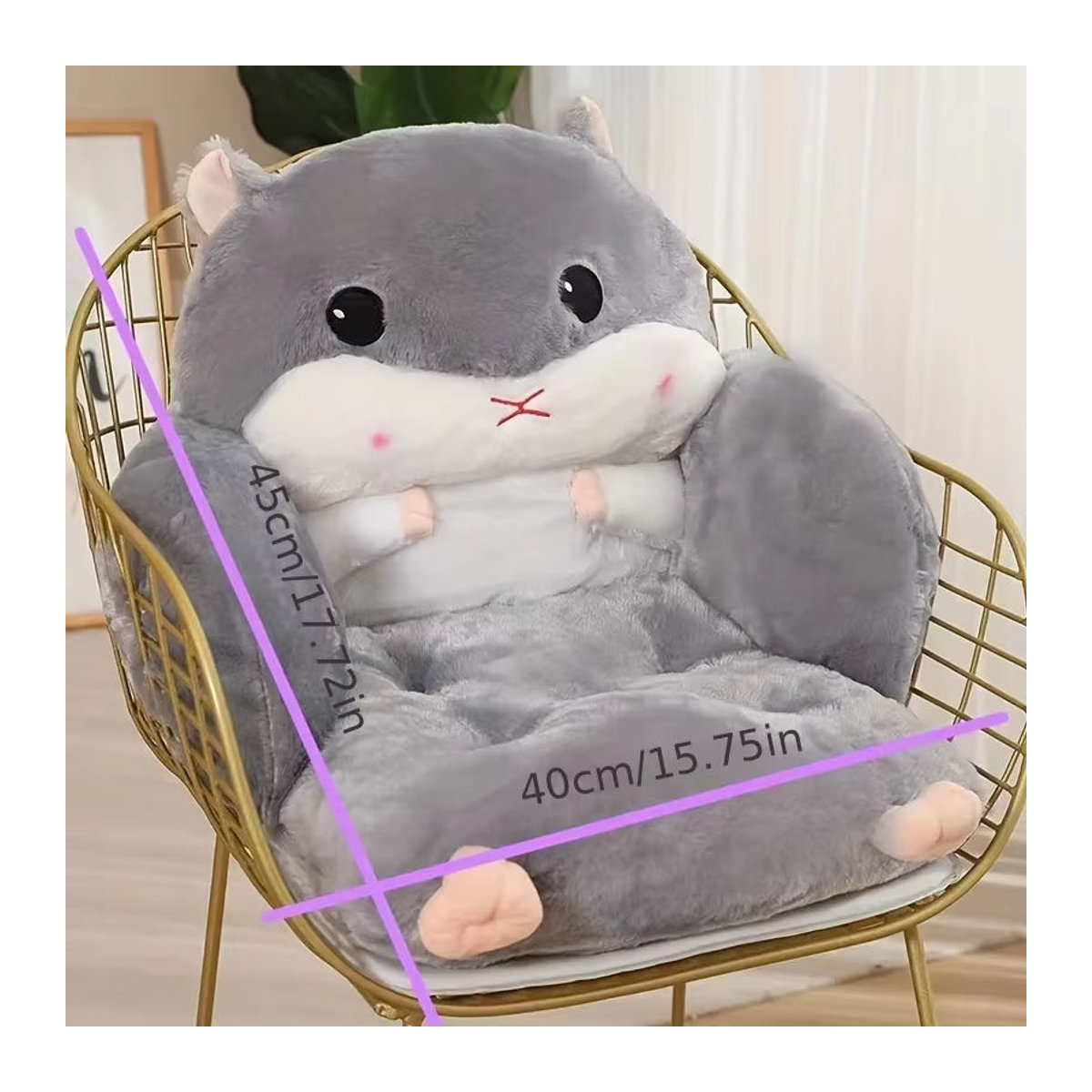 LIUSHADUOLA Plüschkissen mit Hamstermotiv in Pink als bequemes Rückenlehnenkissen für dein Sofa - Bild 2