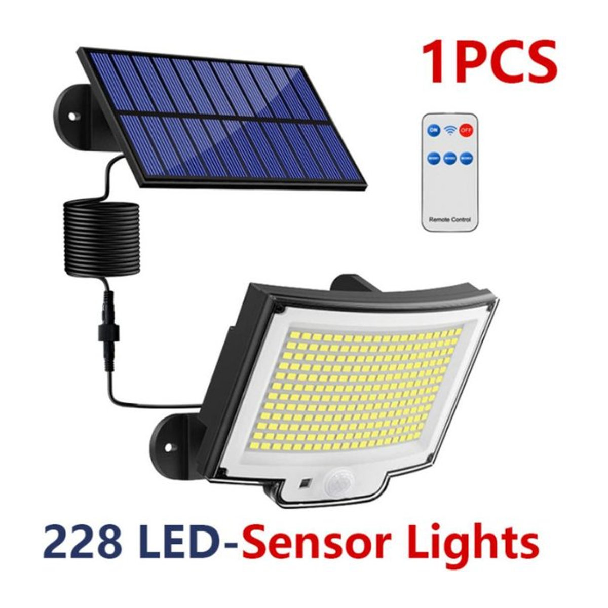 LIUXING Fire Solar Lampe mit integriertem LED und Bewegungssensor, IP65 wasserdichte Solar-Flutleuchte aus ABS - Bild 1