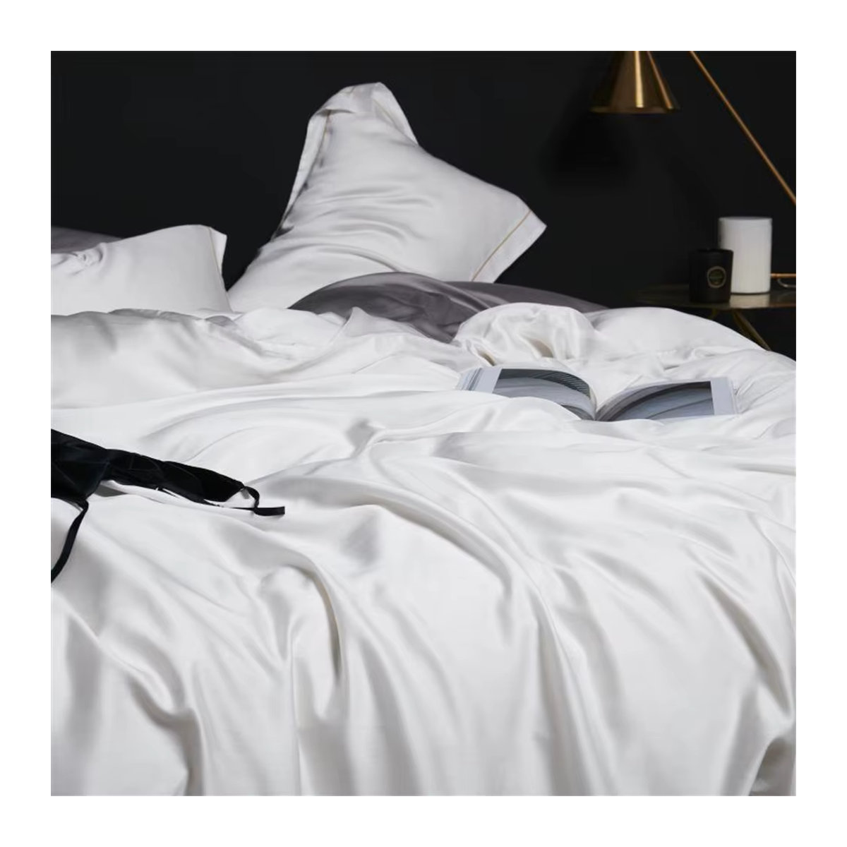 Liv-Esthete Bettwäsche-Set aus 100 % Seide in Weiß, Queen-Size mit Bettbezug, Laken und Kissenbezügen - Bild 2