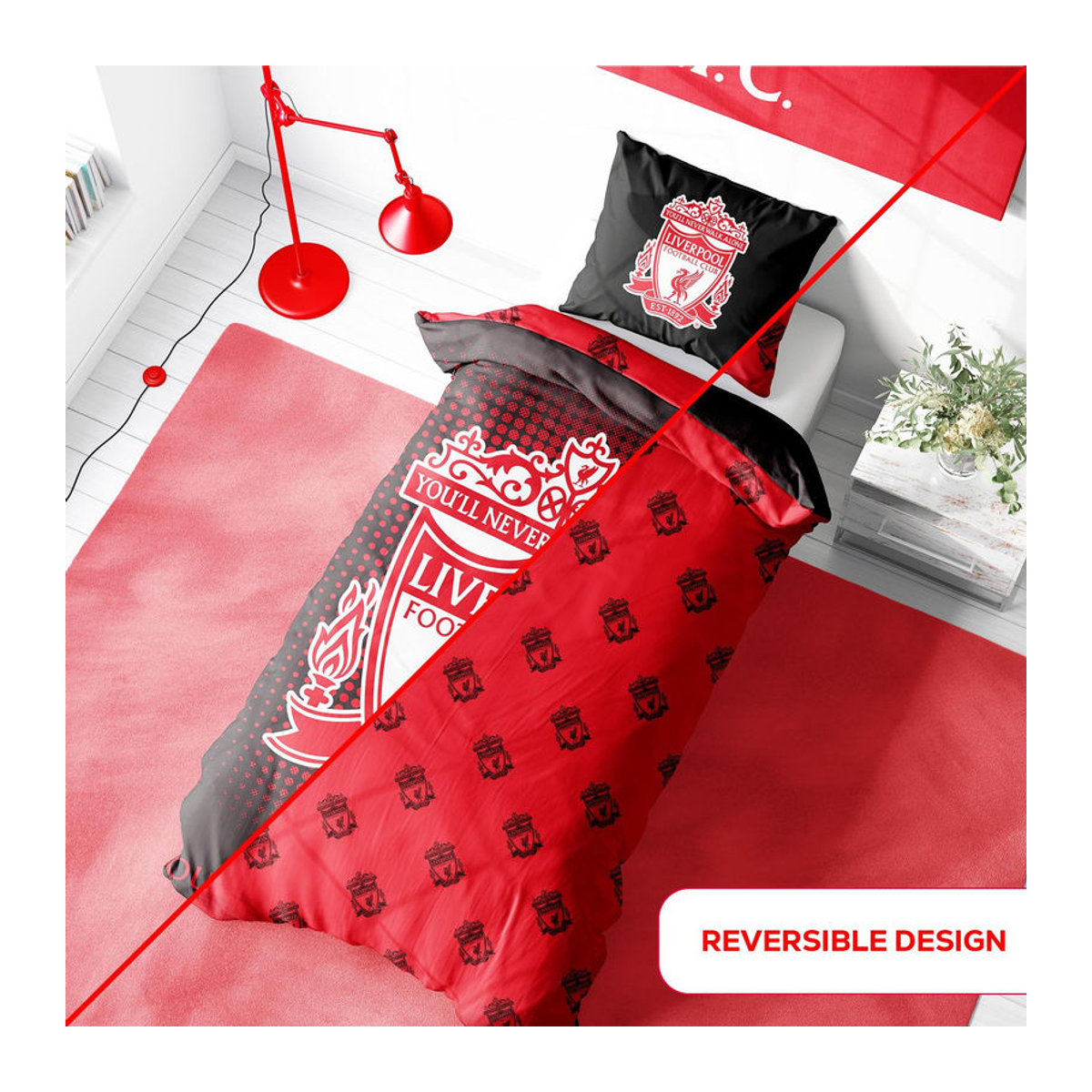 Liverpool FC Wendebettwäsche-Set Single in Rot - Bild 4