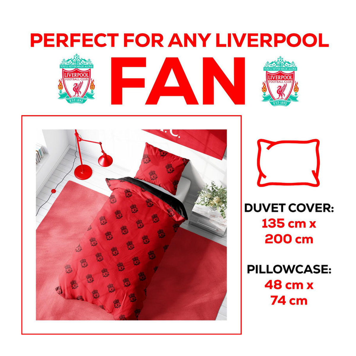 Liverpool FC Wendebettwäsche-Set Single in Rot - Bild 5