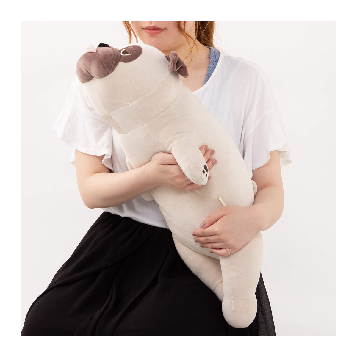 Livheart Premium Nemunemu Animals Hana der Mops Körperkissen, Flauschiges Plüschtier in Groß, 67 cm - Bild 3